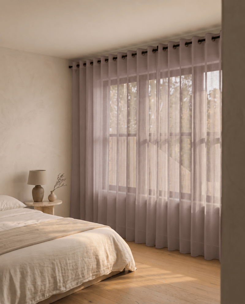 Voilage Transparent Uni - Gris mauve