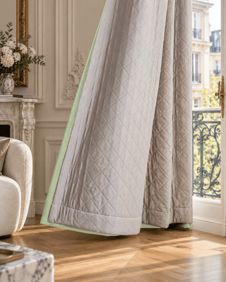 Doublure thermique matelassée du rideau occultant vert